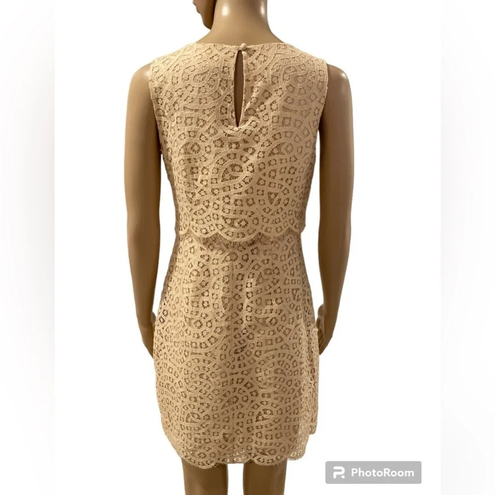 J.Crew Elegant Lace Sleeveless Dress - Cream size 2